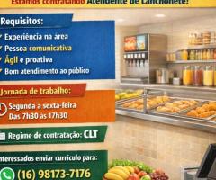 CONTRATA-SE ATENDENTE DE LANCHONETE
