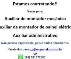 CONTRATA-SE AUXILIAR DE MONTADOR DE PAINEL ELÉTRICO