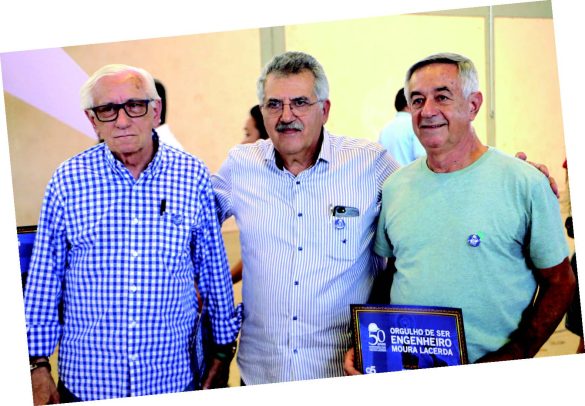 Os engenheiros Luiz Borelli, Carlos Alberto Chodraui e João Nelson Pasqualin