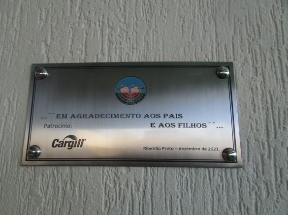 Placa de agradecimento a Cargil