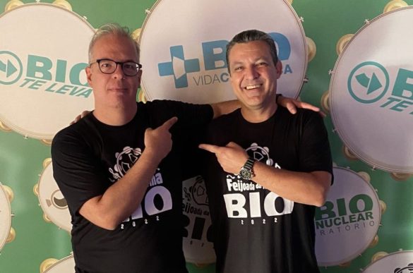 Rafael Ferreira e Sidinei di Tulio, da Bio Nuclear, estão recebendo elogios pela feijoada da Bio Nuclear 